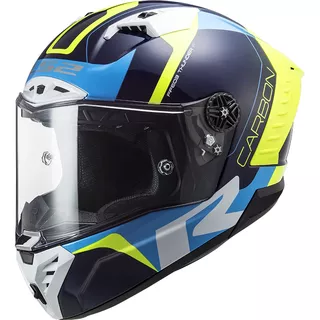 Moto prilba LS2 FF805 Thunder C Racing1 - Gloss Blue Fluo Yellow