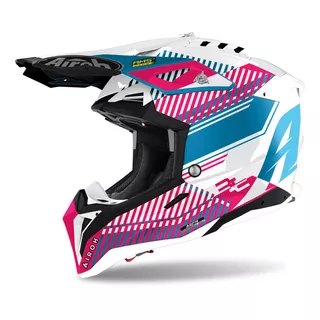 Dirt Bike Helmet AIROH Aviator 3.0 Wave růžová/chrom 2022