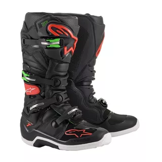 Motorcycle Boots Alpinestars Tech 7 Black/Red/Green 2022 - Black/Red/Green