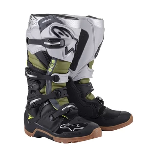 Moto topánky Alpinestars Tech 7 Enduro čierna/strieborná/military zelená