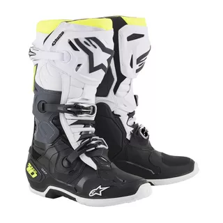 Dirt Bike Boot Alpinestars Tech 10 černá/bílá/žlutá fluo 2022