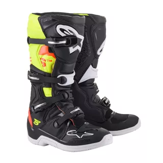 Moto topánky Alpinestars Tech 5 čierna/červená fluo/žltá fluo - čierna/červená fluo/žltá fluo