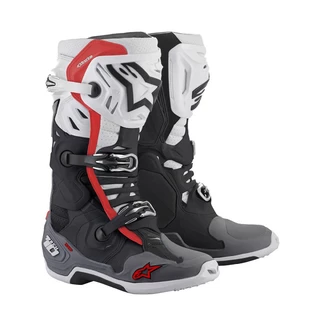 Motorcycle Boots Alpinestars Tech 10 Supervented Perforated Black/White/Gray/Red 2022 - Black/White/Grey/Red - Black/White/Grey/Red