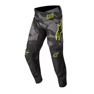 Motocross Pants Alpinestars Racer Tactical Black/Gray Camo/Fluo Yellow 2022 - Black/Camo Grey/Fluo Yellow