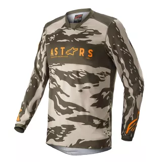 MX dres Alpinestars Racer Tactical zelená/pískový maskáč/mandarinka