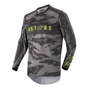 Motokrosový dres Alpinestars Racer Tactical čierna/šedá maskáčová/žltá fluo