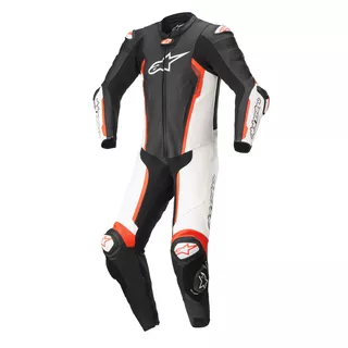 Jednodílná moto kombinéza Alpinestars Missile 2 černá/bílá/červená fluo