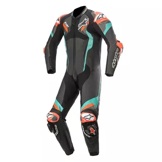 Jednodílná moto kombinéza Alpinestars Atem 4 černá/modrá/červená fluo