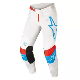 Dirt Bike Trousers Alpinestars Techstar Quadro bílá/modrá neon/červená 2022