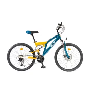 Odlehčené juniorské celoodpružené kolo Olpran Culex 24" - model 2026 • 150-165 cm • 14,6 kg - petrolejová/písková