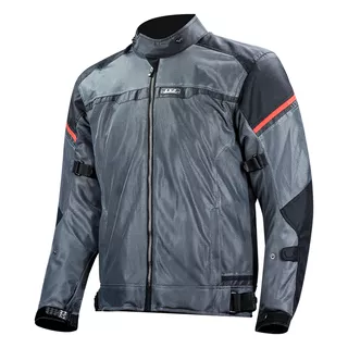 Pánska moto bunda LS2 Riva Black Dark Grey Red - čierna/tmavo šedá/červená - čierna/tmavo šedá/červená