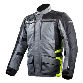 Men’s Motorcycle Jacket LS2 Lance Grey Black Yellow - Grey/Black/Yellow - Grey/Black/Yellow