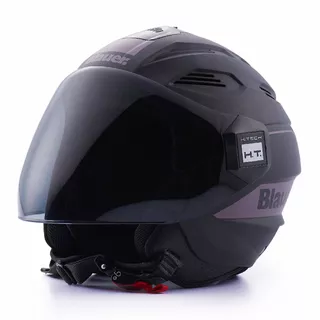 Moto přilba Blauer Brat Black/Grey - černá/šedá