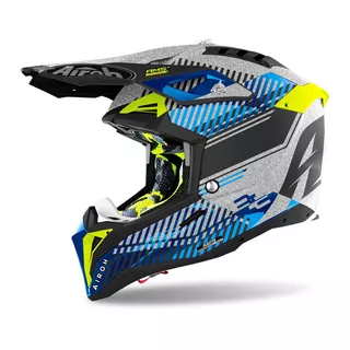 Dirt Bike Helmet AIROH Aviator 3.0 Wave stříbrná/chrom 2022