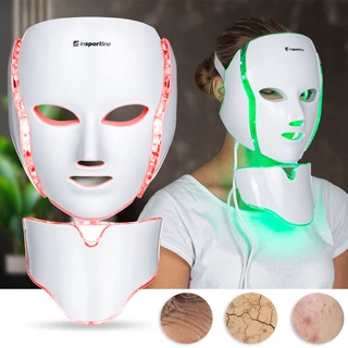 Ošetřující LED maska na obličej a krk inSPORTline Hilmana - rozbaleno