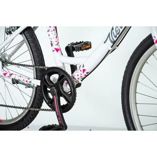 Lány kerékpár Visitor Fox 240S6 24" - fehér-rózsaszín