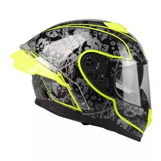 Moto přilba Lazer Rafale SR - $13 Original (Black-Yellow Fluo)