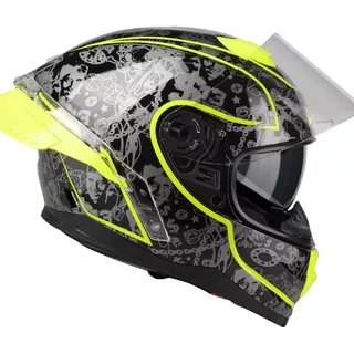 Moto přilba Lazer Rafale SR - Ride Oni (Black-Grey-Yellow Fluo-Matt)