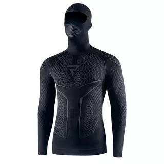 Motoros thermo triko és arcmaszk Rebelhorn Therm II 2in1 Long Sleeve - fekete-szürke