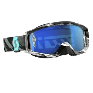 Moto Glasses SCOTT Tyrant MXVI - Oxide Turquoise-Blue-Electric Blue Chrome - Zebra Grey-Turquoise-Electric Blue Chrome
