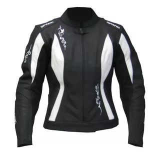 Damen Motorradjacke Spark Jane - schwarz-weiß - schwarz-weiß