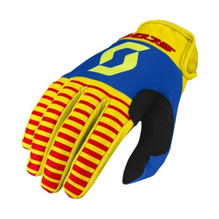 Moto Gloves SCOTT 350 Track MXVII - Black-White - Yellow-Red