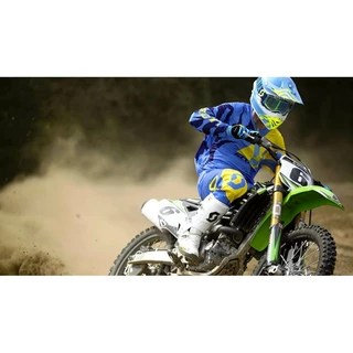 Motocross Pants SCOTT 350 Race MXVII - Blue-Yellow
