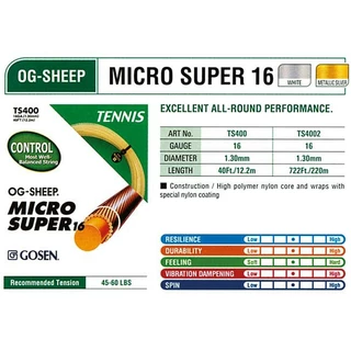 Tennis String Gosen Micro Super 16