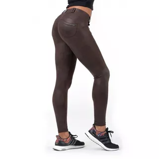 Women’s Leggings Nebbia Leather Look Bubble Butt 538 - Brown