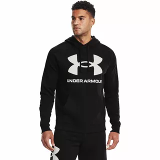 Men’s Hoodie Under Armour Rival Fleece Big Logo HD - Highland Buff Light Heather - Black