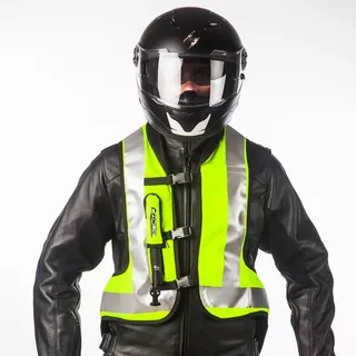 Airbagová moto vesta Helite Turtle HiVis 1, mechanická s trhačkou