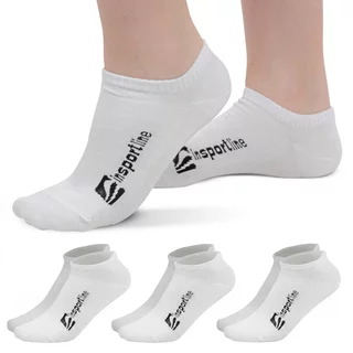 Bambusové kotníkové ponožky inSPORTline Silvatic Ankle AG+ antibakteriální - 3 páry - bílá