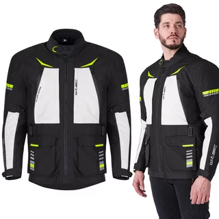 Moto bunda W-TEC Warao - černá-fluo
