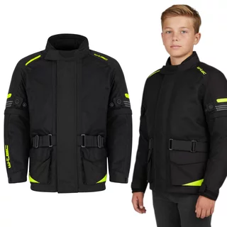 Dětská rostoucí moto bunda W-TEC Pinapoco - černá-fluo