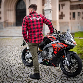 Flanelová košile W-TEC Black Heart Reginald s aramidem - červeno-černá