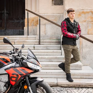 Motorcycle Jacket W-TEC Black Heart Radikaal - Red-Black