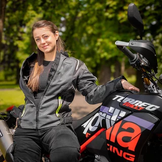 Dámská letní moto bunda W-TEC Jelsa - šedá-fluo