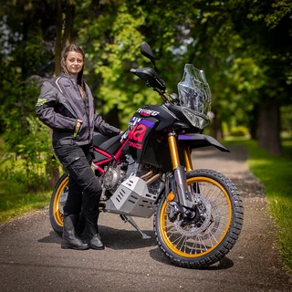 Dámská letní moto bunda W-TEC Jelsa - šedá-fluo