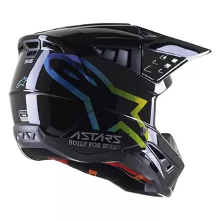 Moto prilba Alpinestars S-M5 Compass čierna/strieborná/farebná lesklá