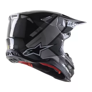 Moto přilba Alpinestars Supertech S-M10 Carbon Meta2 MIPS černá/šedá lesklá