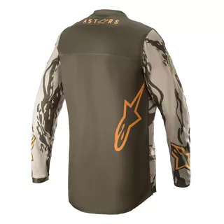 Motocross Jersey Alpinestars Racer Tactical Green/Sand Camo/Tangerine 2022