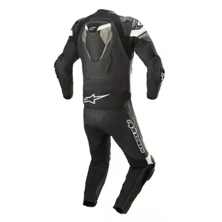 Two-Piece Motorcycle Leather Suit Alpinestars Atem 4 Black/Gray/White - Black/Grey/White