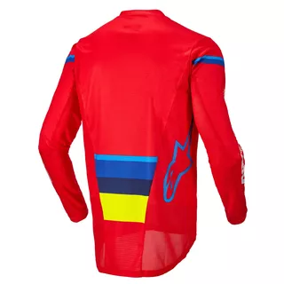 Motocross Jersey Alpinestars Techstar Quadro Red/Fluo Yellow/Blue 2022