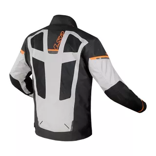 Pánská moto bunda LS2 Scout Black Grey Orange - černá/šedá/oranžová