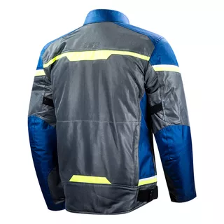 Men’s Motorcycle Jacket LS2 Riva Blue Dark Grey H-V Yellow - Blue/Dark Grey/Yellow