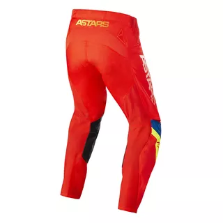 Motokrosové kalhoty Alpinestars Techstar Quadro červená/žlutá fluo/modrá