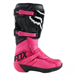 Dámské motokrosové boty FOX Comp Buckle Black Pink MX23 - černá/růžová