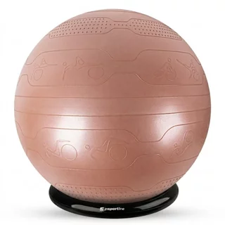 Gymnastický míč inSPORTline Stretch Ball 65 cm se základnou BallBase - mocha mousse