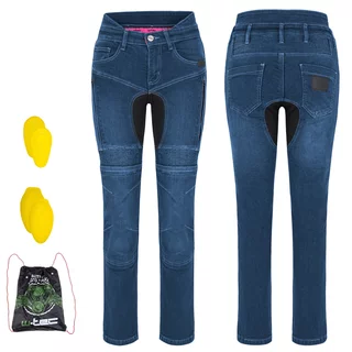 Dámské moto jeansy W-TEC Biterilla Eva Lady - modrá