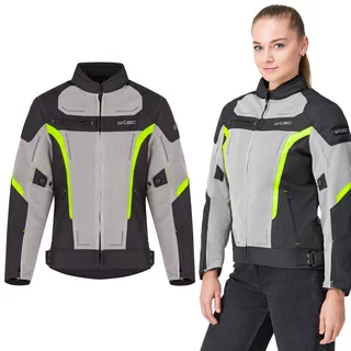 Letní dámská moto bunda W-TEC Mirelia - černo-šedo-fluo